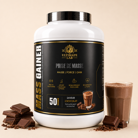 Ultimate Lab Mass Gainer prise de masse saveur chocolat 50 doses masse force gain - Dragon Nutrition