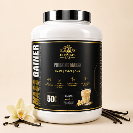 Ultimate Lab Mass Gainer prise de masse saveur vanille 50 doses masse force gain - Dragon Nutrition
