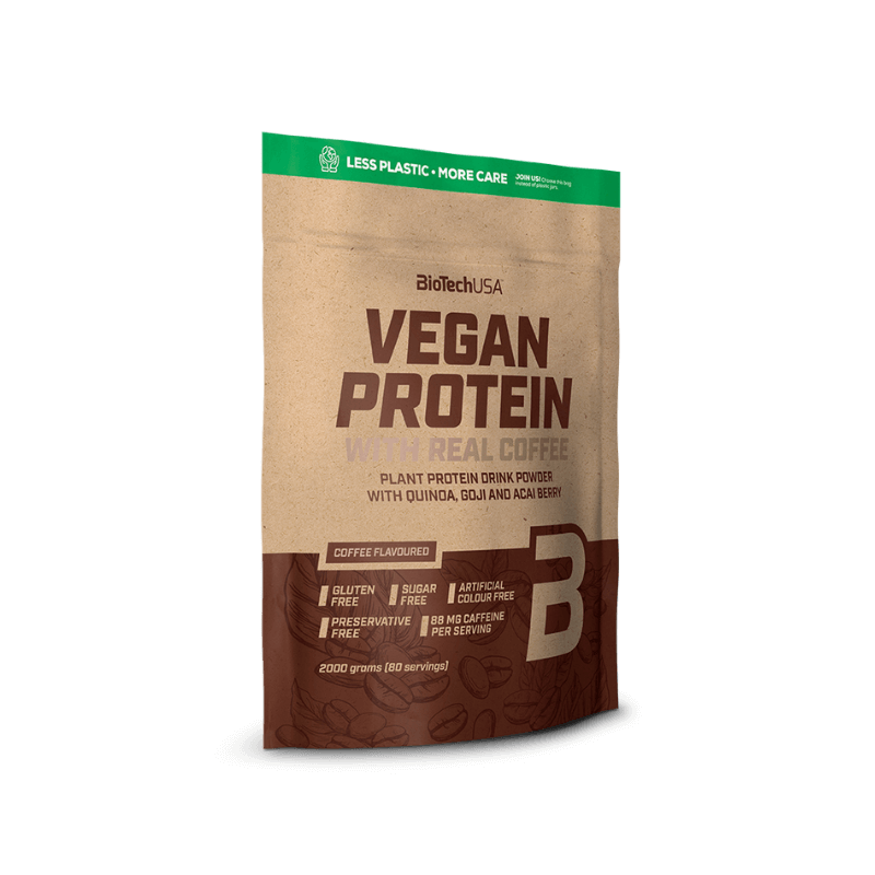 Vegan Protein Coffee BiotechUSA – Protéine végétale au café avec quinoa, goji et açaï – Pack 2000 g
