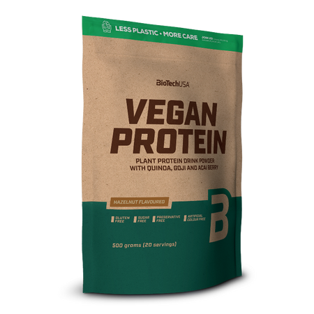 Vegan Protein BioTechUSA 500g - Protéine végétale noisette quinoa goji acaï sans gluten sans sucre sans conservateurs 20 portions | Dragon Nutrition