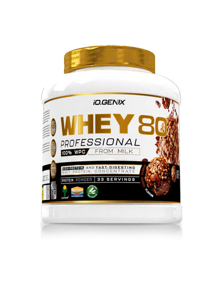 Whey 80 Professional iO.Genix 1kg - Protéine Bonbon Rocher chocolat noisette 100% WPC 33 portions | Dragon Nutrition