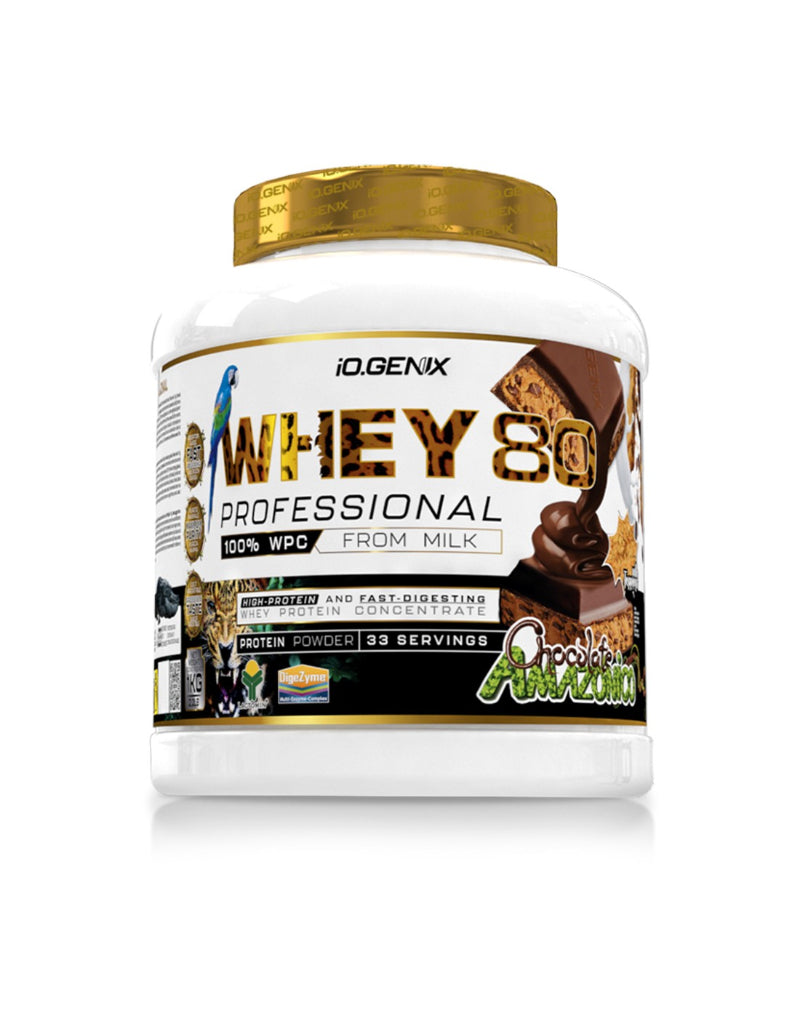 Whey 80 Professional iO.Genix 1kg - Protéine Chocolate Amazonico chocolat intense 100% WPC 33 portions | Dragon Nutrition
