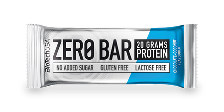 Barre protéinée Zero Bar BioTechUSA goût chocolat noix de coco en sachet de 50 g, snack hyperprotéiné faible en sucre sans gluten ni lactose